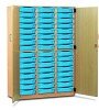 Monarch 48 Shallow Tray Storage Cupboard with Lockable Doors - Cyan