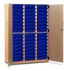 Monarch 48 Shallow Tray Storage Cupboard with Lockable Doors - Dark Blue