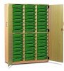 Monarch 48 Shallow Tray Storage Cupboard with Lockable Doors - Green