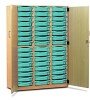 Monarch 48 Shallow Tray Storage Cupboard with Lockable Doors - Metal Blue