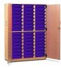 Monarch 48 Shallow Tray Storage Cupboard with Lockable Doors - Purple
