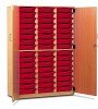 Monarch 48 Shallow Tray Storage Cupboard with Lockable Doors - Red