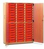 Monarch 48 Shallow Tray Storage Cupboard with Lockable Doors - Tangerine