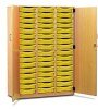 Monarch 48 Shallow Tray Storage Cupboard with Lockable Doors - Yellow