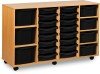 Monarch Classic Tray Storage Unit 16 Shallow 4 Deep and 3 Extra Deep Tray Units Without Doors - Black