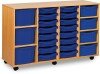 Monarch Classic Tray Storage Unit 16 Shallow 4 Deep and 3 Extra Deep Tray Units Without Doors - Blue