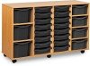 Monarch Classic Tray Storage Unit 16 Shallow 4 Deep and 3 Extra Deep Tray Units Without Doors - Dark Grey