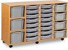 Monarch Classic Tray Storage Unit 16 Shallow 4 Deep and 3 Extra Deep Tray Units Without Doors - Light Grey