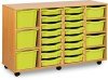 Monarch Classic Tray Storage Unit 16 Shallow 4 Deep and 3 Extra Deep Tray Units Without Doors - Lime