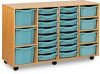 Monarch Classic Tray Storage Unit 16 Shallow 4 Deep and 3 Extra Deep Tray Units Without Doors - Metal Blue