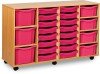 Monarch Classic Tray Storage Unit 16 Shallow 4 Deep and 3 Extra Deep Tray Units Without Doors - Pink