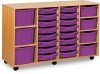 Monarch Classic Tray Storage Unit 16 Shallow 4 Deep and 3 Extra Deep Tray Units Without Doors - Purple