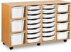 Monarch Classic Tray Storage Unit 16 Shallow 4 Deep and 3 Extra Deep Tray Units Without Doors - White