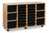 Monarch Classic Tray Storage Unit 16 Shallow and 6 Extra Deep Tray Units Without Doors - Black