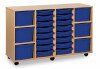 Monarch Classic Tray Storage Unit 16 Shallow and 6 Extra Deep Tray Units Without Doors - Blue