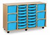 Monarch Classic Tray Storage Unit 16 Shallow and 6 Extra Deep Tray Units Without Doors - Cyan