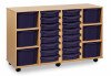 Monarch Classic Tray Storage Unit 16 Shallow and 6 Extra Deep Tray Units Without Doors - Dark Blue