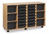 Monarch Classic Tray Storage Unit 16 Shallow and 6 Extra Deep Tray Units Without Doors - Dark Grey