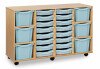 Monarch Classic Tray Storage Unit 16 Shallow and 6 Extra Deep Tray Units Without Doors - Light Blue