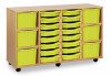 Monarch Classic Tray Storage Unit 16 Shallow and 6 Extra Deep Tray Units Without Doors - Lime