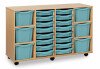 Monarch Classic Tray Storage Unit 16 Shallow and 6 Extra Deep Tray Units Without Doors - Metal Blue