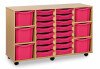 Monarch Classic Tray Storage Unit 16 Shallow and 6 Extra Deep Tray Units Without Doors - Pink