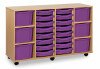 Monarch Classic Tray Storage Unit 16 Shallow and 6 Extra Deep Tray Units Without Doors - Purple