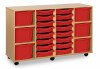 Monarch Classic Tray Storage Unit 16 Shallow and 6 Extra Deep Tray Units Without Doors - Red
