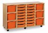 Monarch Classic Tray Storage Unit 16 Shallow and 6 Extra Deep Tray Units Without Doors - Turquoise