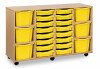 Monarch Classic Tray Storage Unit 16 Shallow and 6 Extra Deep Tray Units Without Doors - Yellow