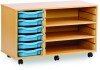Monarch 6 Shallow Tray Unit with 2 Adjustable Shelves - Cyan