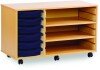 Monarch 6 Shallow Tray Unit with 2 Adjustable Shelves - Dark Blue