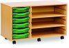 Monarch 6 Shallow Tray Unit with 2 Adjustable Shelves - Green