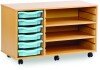 Monarch 6 Shallow Tray Unit with 2 Adjustable Shelves - Light Blue