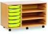 Monarch 6 Shallow Tray Unit with 2 Adjustable Shelves - Lime