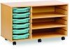 Monarch 6 Shallow Tray Unit with 2 Adjustable Shelves - Metal Blue