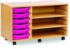 Monarch 6 Shallow Tray Unit with 2 Adjustable Shelves - Pink