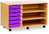 Monarch 6 Shallow Tray Unit with 2 Adjustable Shelves - Purple