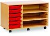 Monarch 6 Shallow Tray Unit with 2 Adjustable Shelves - Red