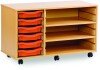 Monarch 6 Shallow Tray Unit with 2 Adjustable Shelves - Tangerine