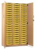 Monarch 60 Shallow Tray Storage Cupboard with Lockable Doors - Yellow
