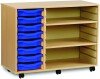Monarch 8 Shallow Tray Unit with 2 Adjustable Shelves - Blue