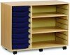Monarch 8 Shallow Tray Unit with 2 Adjustable Shelves - Dark Blue