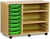 Monarch 8 Shallow Tray Unit with 2 Adjustable Shelves - Green