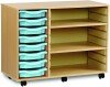 Monarch 8 Shallow Tray Unit with 2 Adjustable Shelves - Light Blue