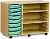 Monarch 8 Shallow Tray Unit with 2 Adjustable Shelves - Metal Blue