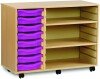 Monarch 8 Shallow Tray Unit with 2 Adjustable Shelves - Purple