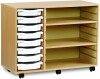 Monarch 8 Shallow Tray Unit with 2 Adjustable Shelves - White