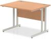 Dynamic Impulse Rectangular Desk with Twin Cantilever Legs - 1000mm x 800mm - Oak