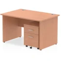 Dynamic Impulse Rectangular Desk with Panel End Legs and 2 Drawer Mobile Pedestal - 1200mm x 800mm